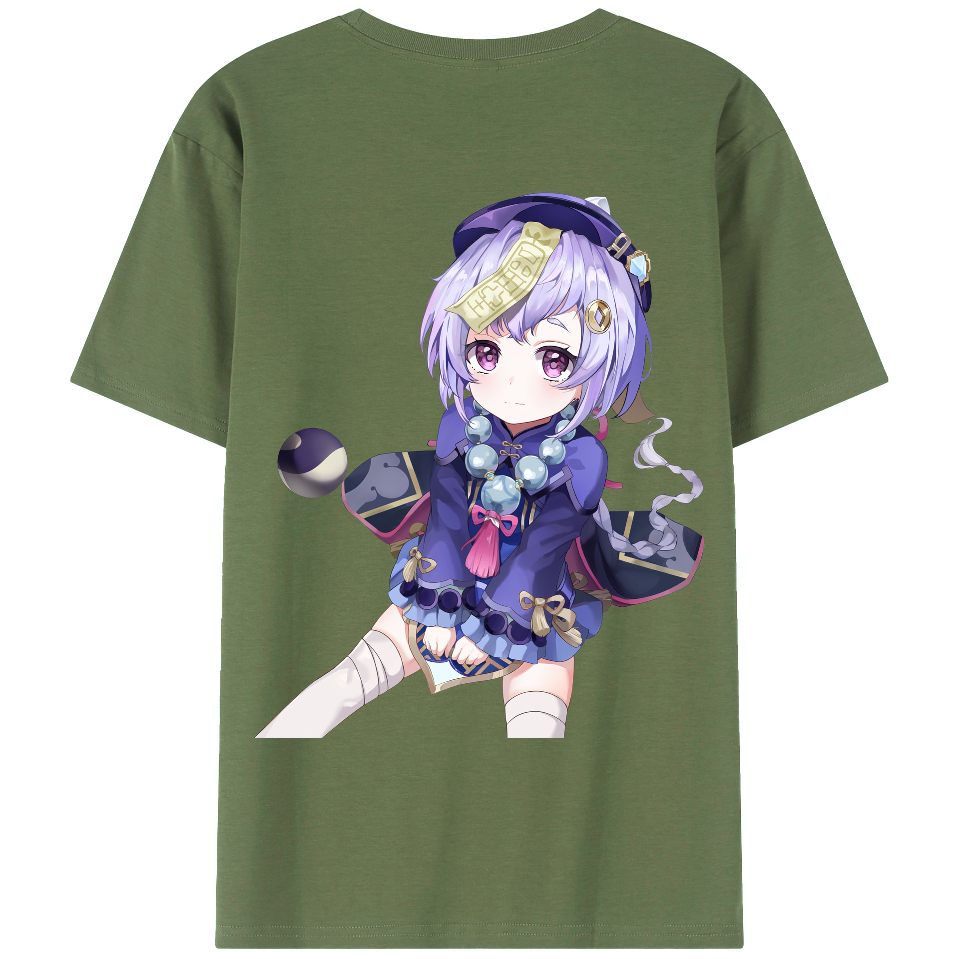 げんし神 七七 なな  genshin Nana 綿100％ メンズ半袖Tシャツ（バックプリント） 通気性